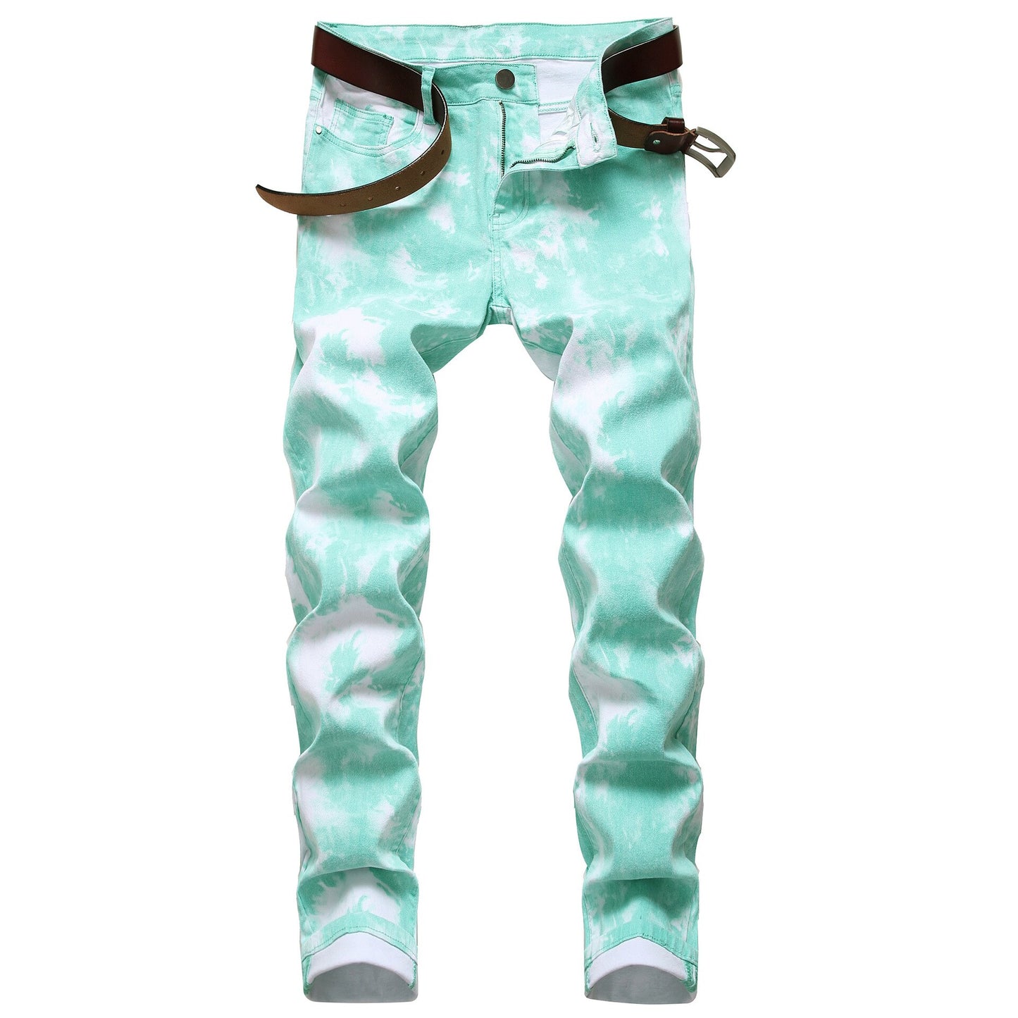 High Quality Men Casual Jeans Coated Slim Straight