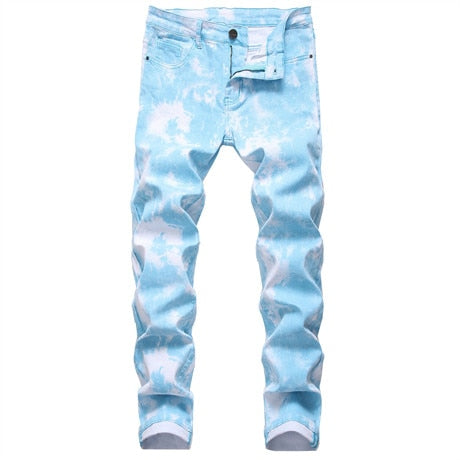 High Quality Men Casual Jeans Coated Slim Straight