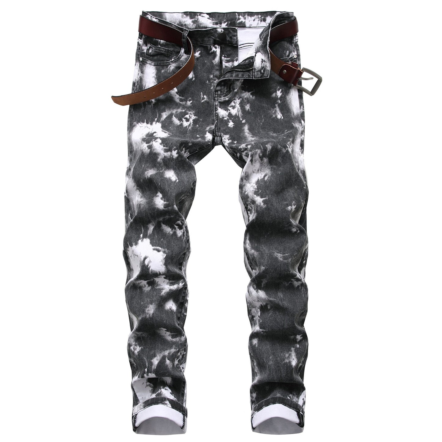High Quality Men Casual Jeans Coated Slim Straight
