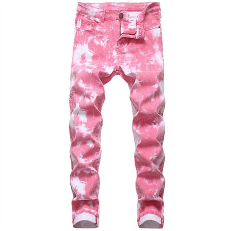 High Quality Men Casual Jeans Coated Slim Straight