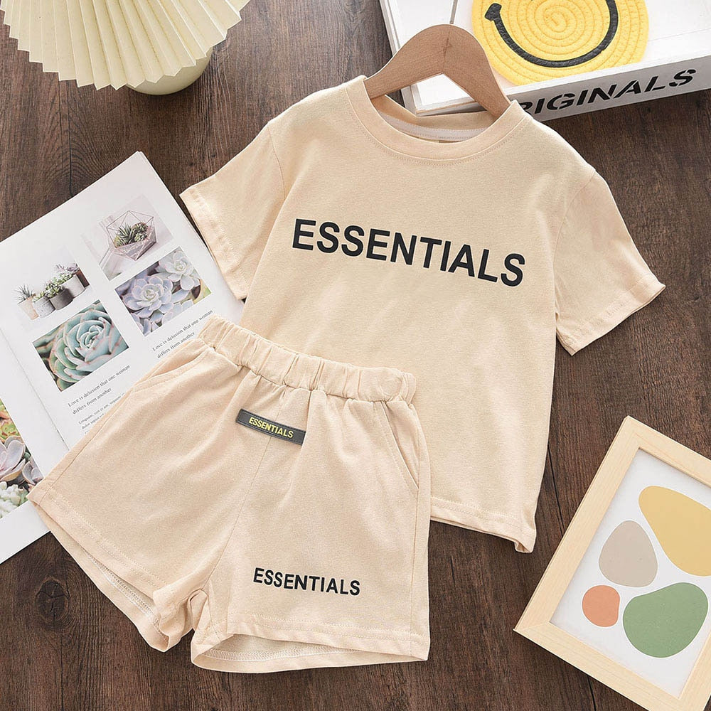 Casual Letter Printing T-shirt and Shirts Set 2pcs Baby Clothes Pajamas Suits