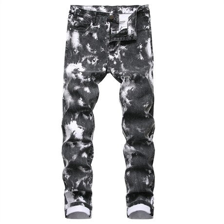 High Quality Men Casual Jeans Coated Slim Straight