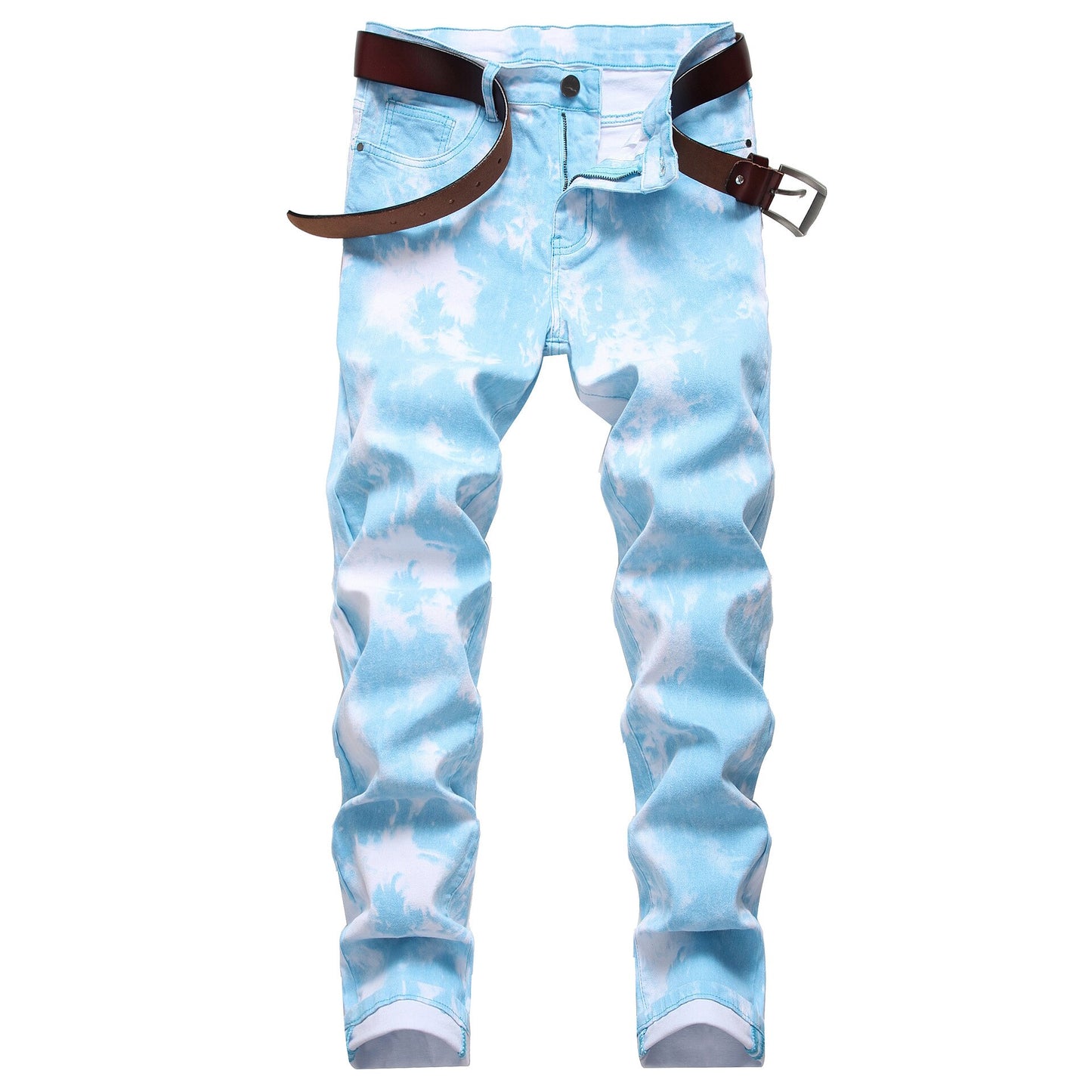 High Quality Men Casual Jeans Coated Slim Straight
