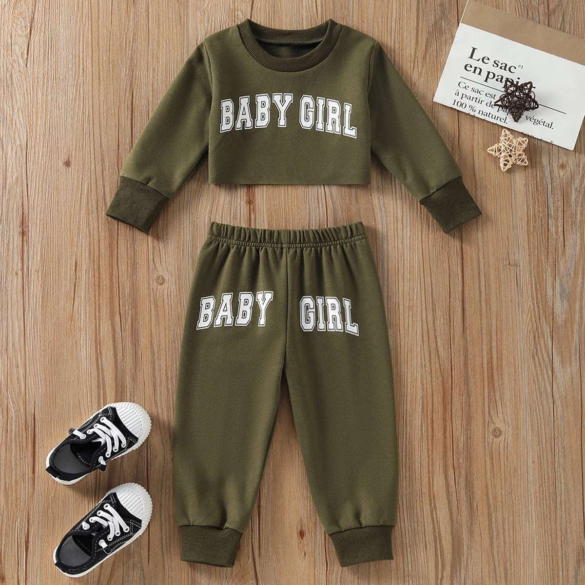 1-6Y Infant Kids Baby Girls 2Pcs Clothes Set Long Sleeve Crops Tops Shirt Pants Spring Autumn Outfits