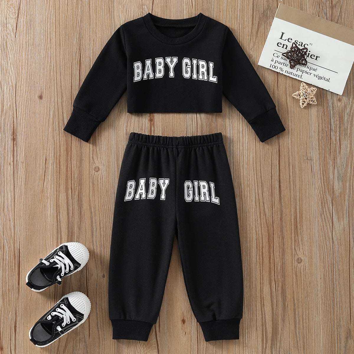 1-6Y Infant Kids Baby Girls 2Pcs Clothes Set Long Sleeve Crops Tops Shirt Pants Spring Autumn Outfits