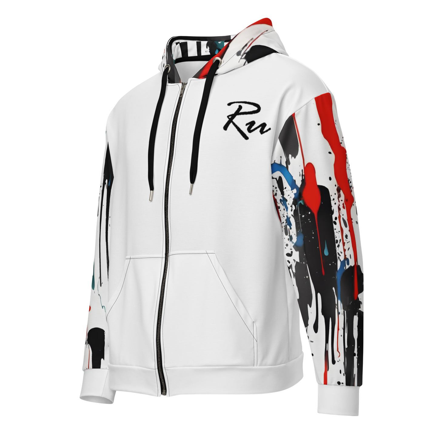 Abstract Designer zip hoodie