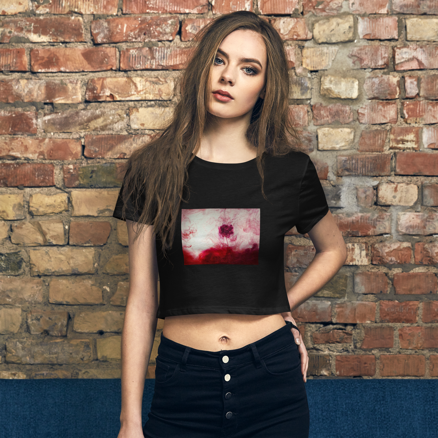 Women’s Imagery  Rose  Crop Tee