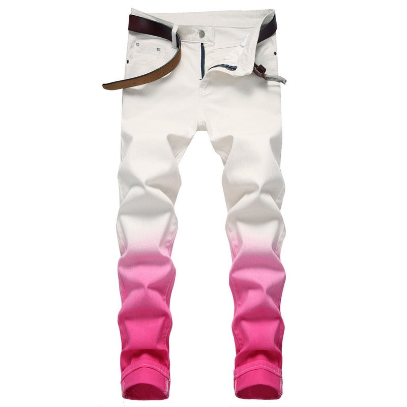 Denim Pants White with blended colors