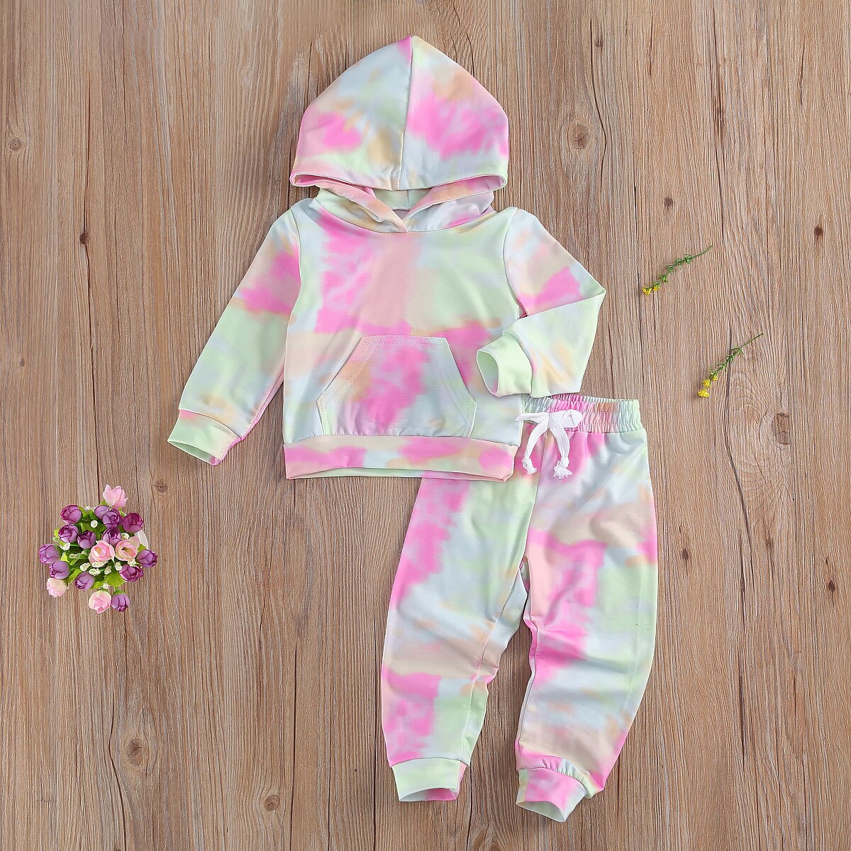 Tie Dye , Baby Girl Hoodies and Pants,  2Pcs Sets