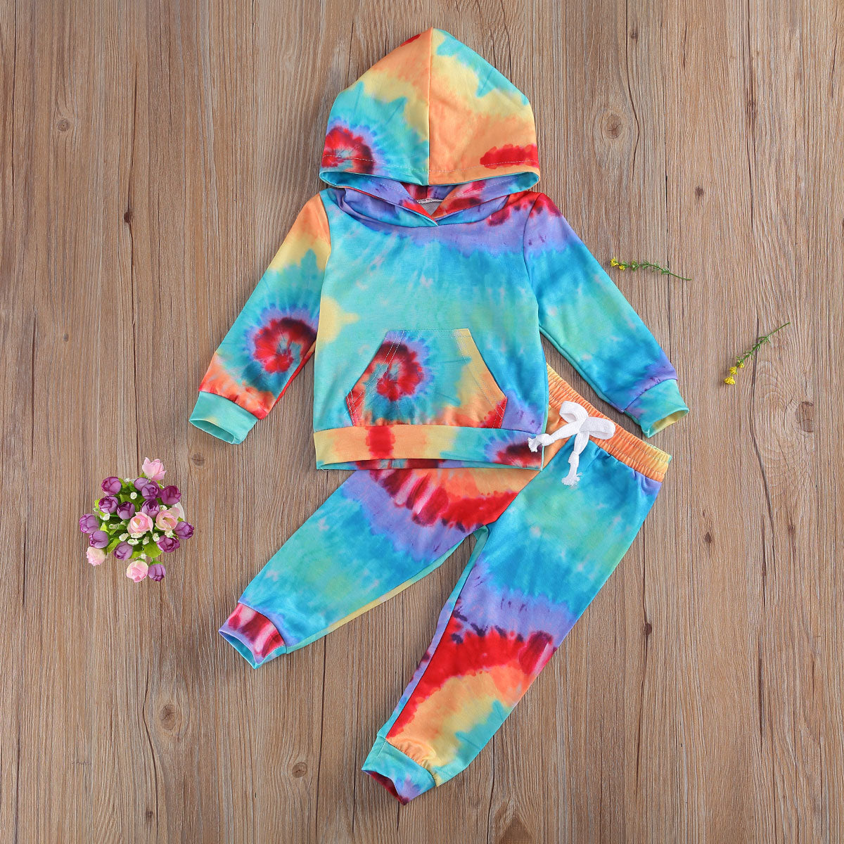 Tie Dye , Baby Girl Hoodies and Pants,  2Pcs Sets