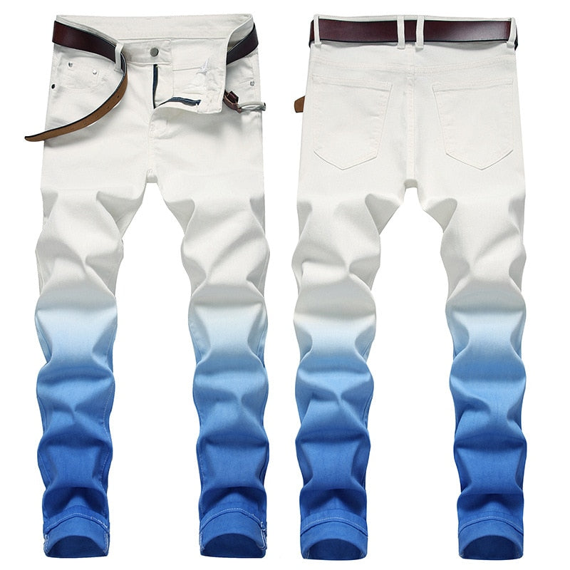 Denim Pants White with blended colors