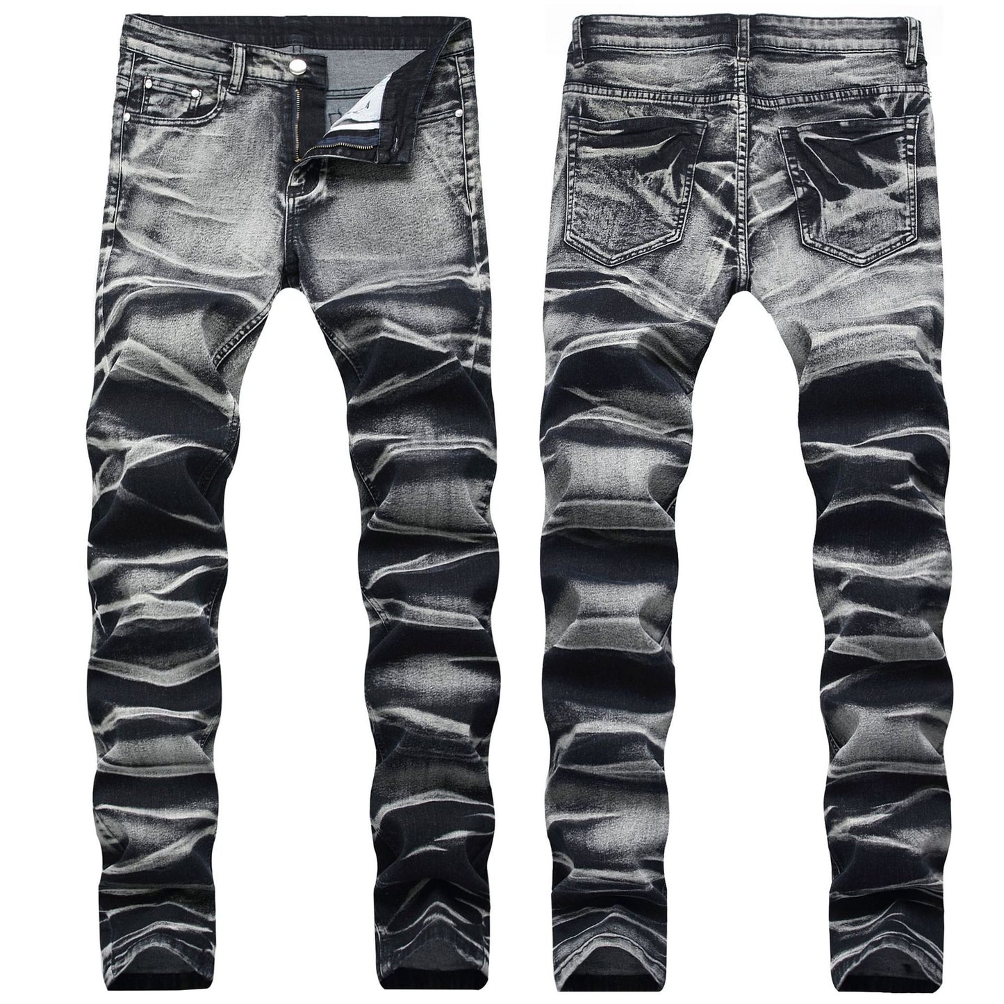 Half and Half colored jeans and dingy denim jeans