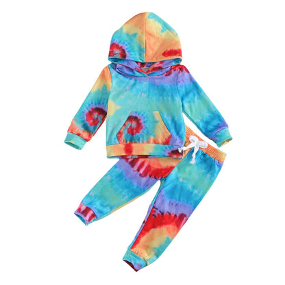 Tie Dye , Baby Girl Hoodies and Pants,  2Pcs Sets