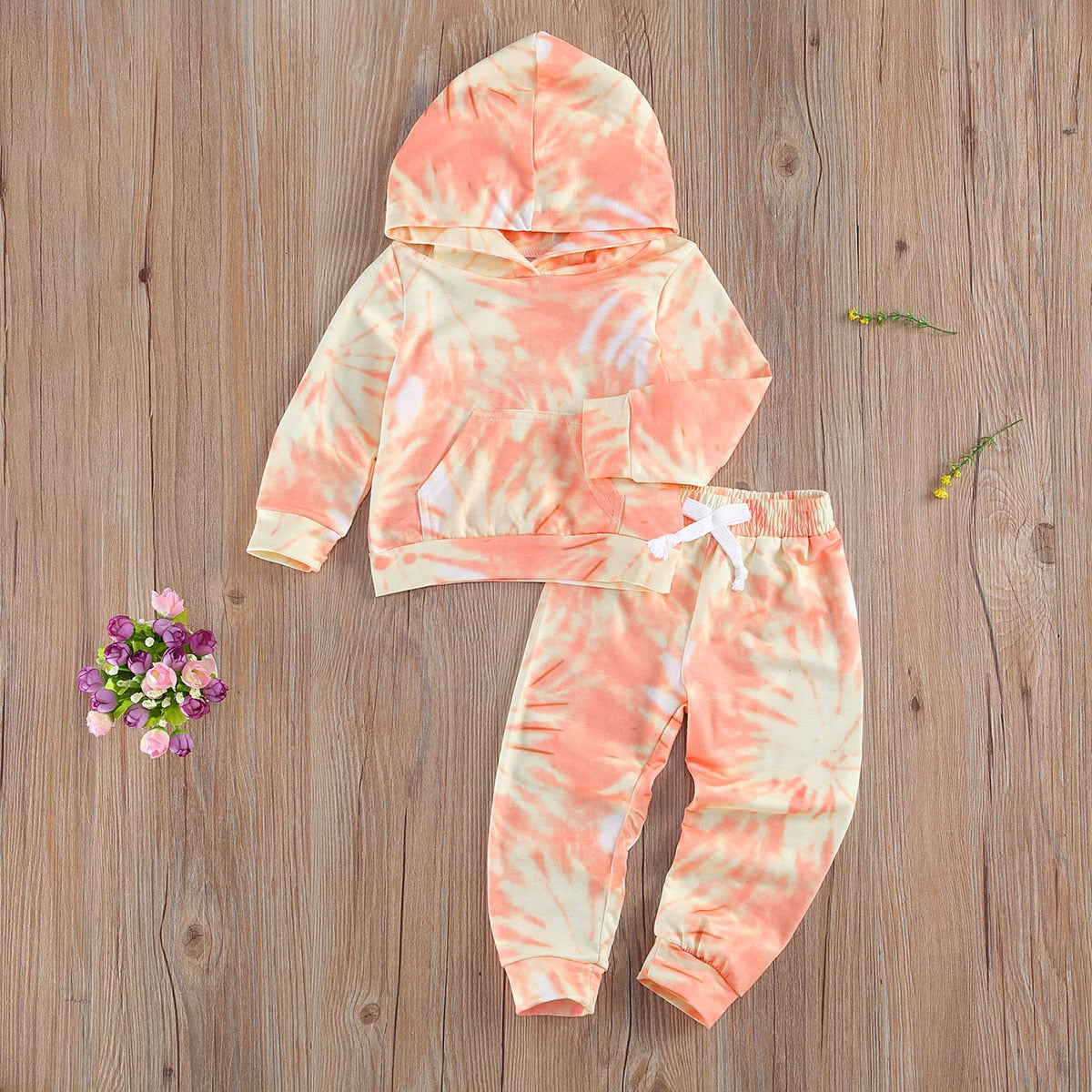 Tie Dye , Baby Girl Hoodies and Pants,  2Pcs Sets