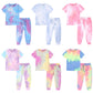 Tie Dye Pajamas Sets Long Sleeve T-shirt+Pants Trousers Girls  Baby Boys Autumn
