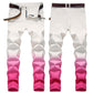 Denim Pants White with blended colors