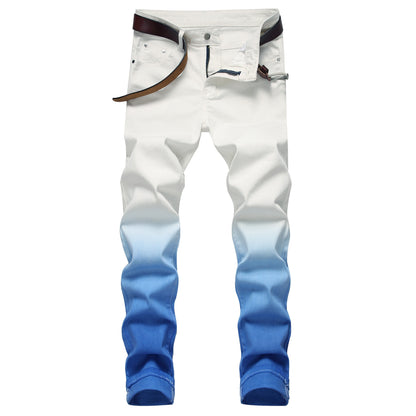 Denim Pants White with blended colors