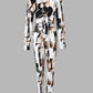 LW Tie-dye Abstract Print Two Pieces Spring Pants