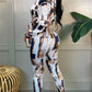 LW Tie-dye Abstract Print Two Pieces Spring Pants