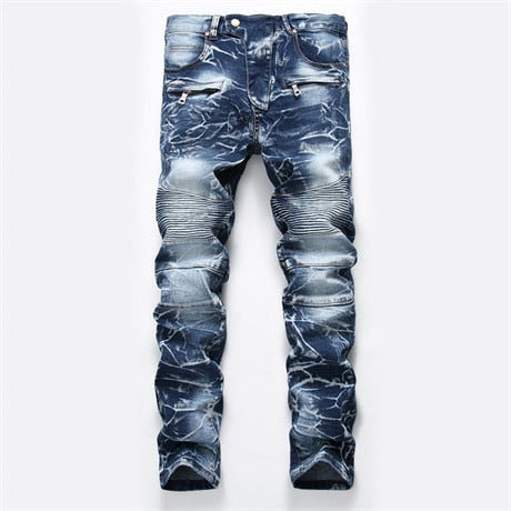 Denim Men Blue White Red Green Yellow Casual Jeans