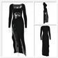 Hollow Out High Split N Sexy Women's Elegant Dress