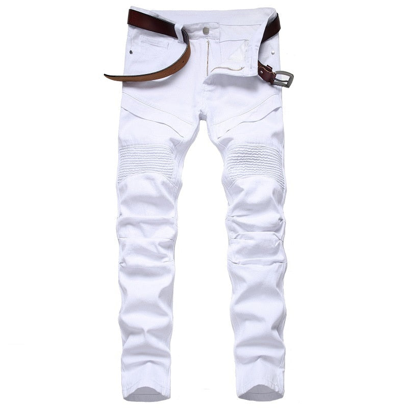 Denim Men Blue White Red Green Yellow Casual Jeans