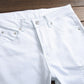 Broken Coated Ripped Jeans Men Cowboy Denim Black White Patchwork