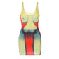Multicolor 3D Print Two Piece Set  Sexy Sling Club Outfits