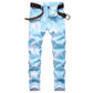 High Quality Men  Casual Jeans Coated Slim Straight