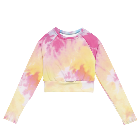 Tie-Dye long-sleeve crop top