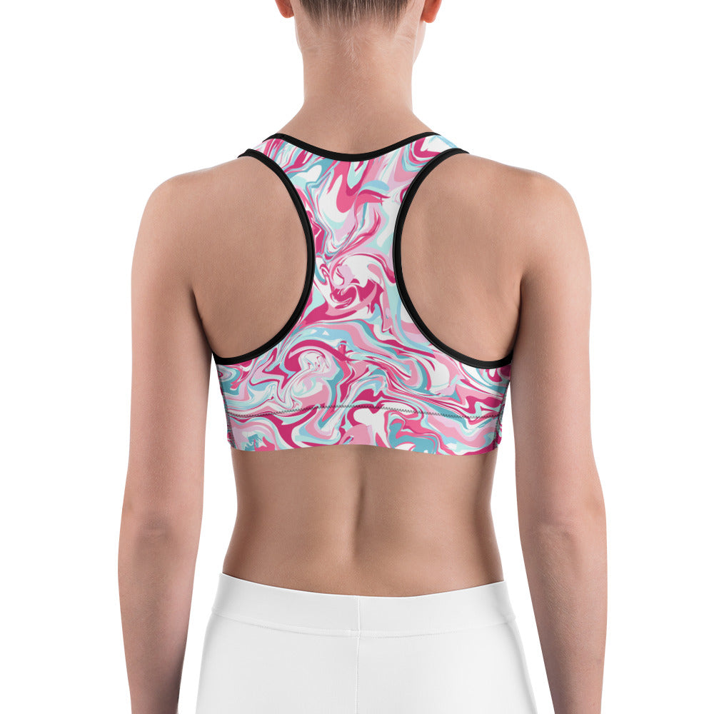 Swirl paint 2 Sports bra