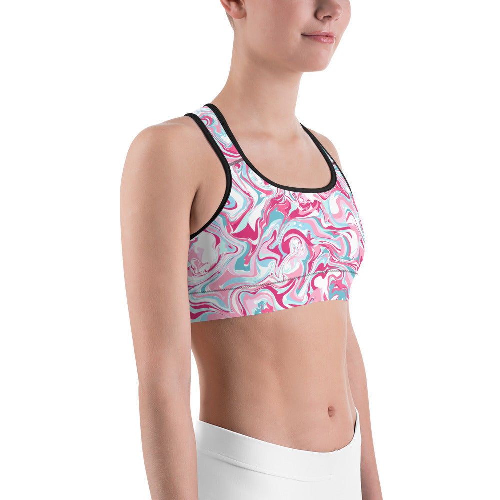 Swirl paint 2 Sports bra