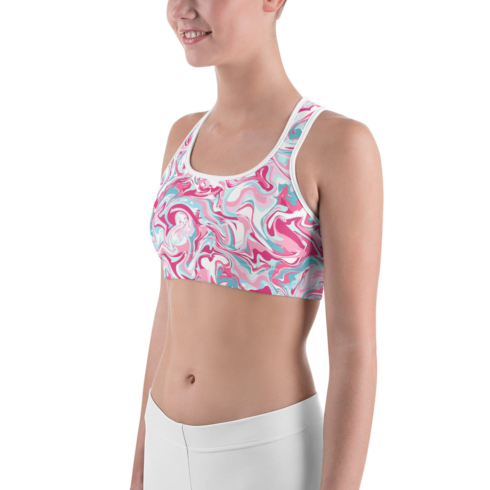 Swirl paint 2 Sports bra