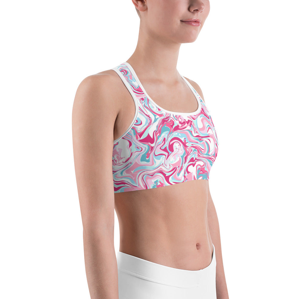 Swirl paint 2 Sports bra