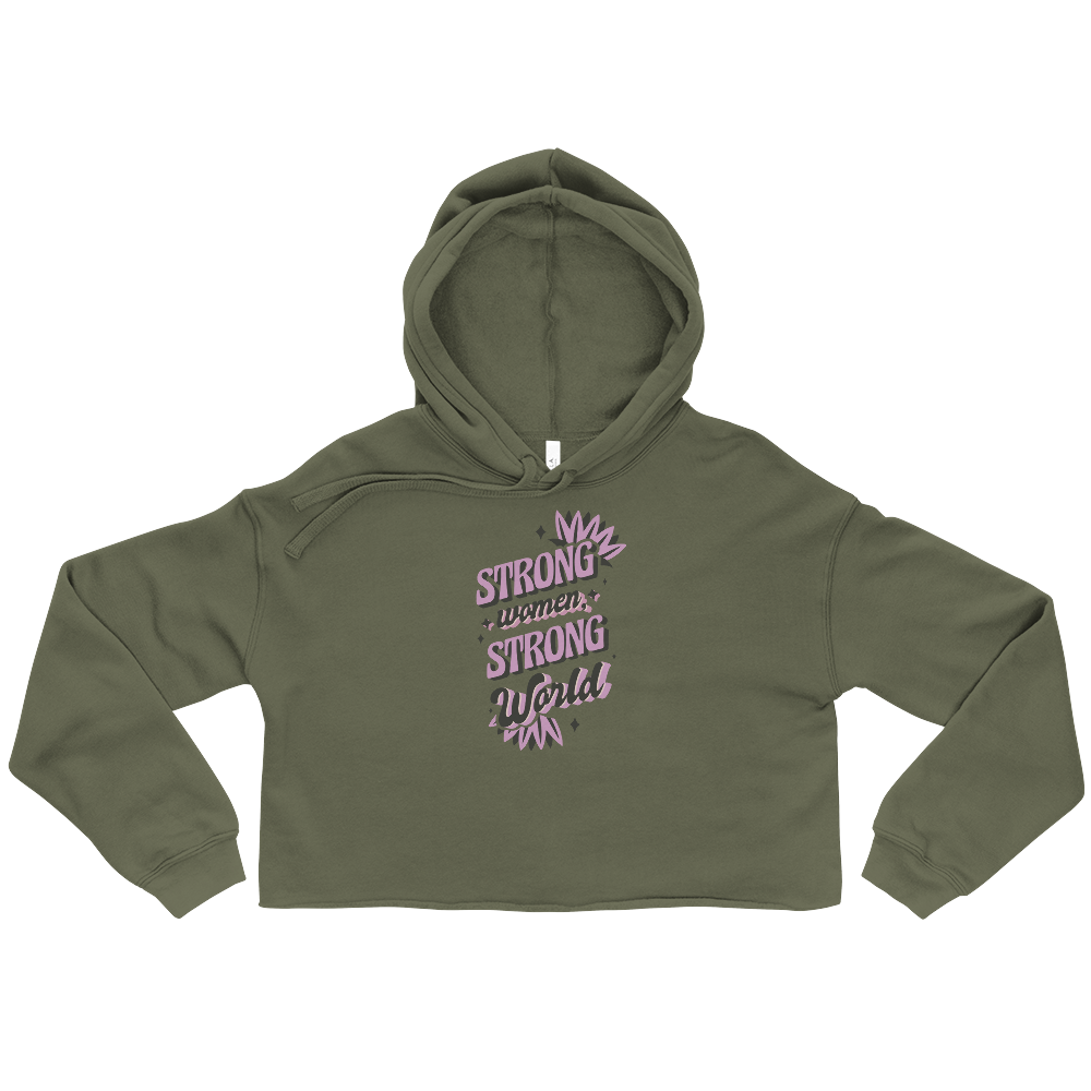 Strong women Strong WorldCrop Hoodie